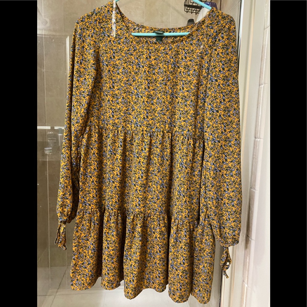 Yellow floral dress sz XS